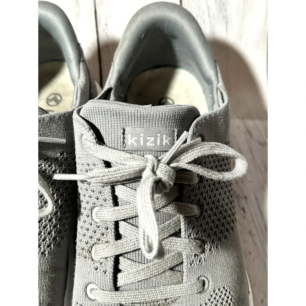 Kizik Lima Hands-Free Slip On Sneakers Mens 12 Storm Grey Knit G1FC DLMGY04-1D